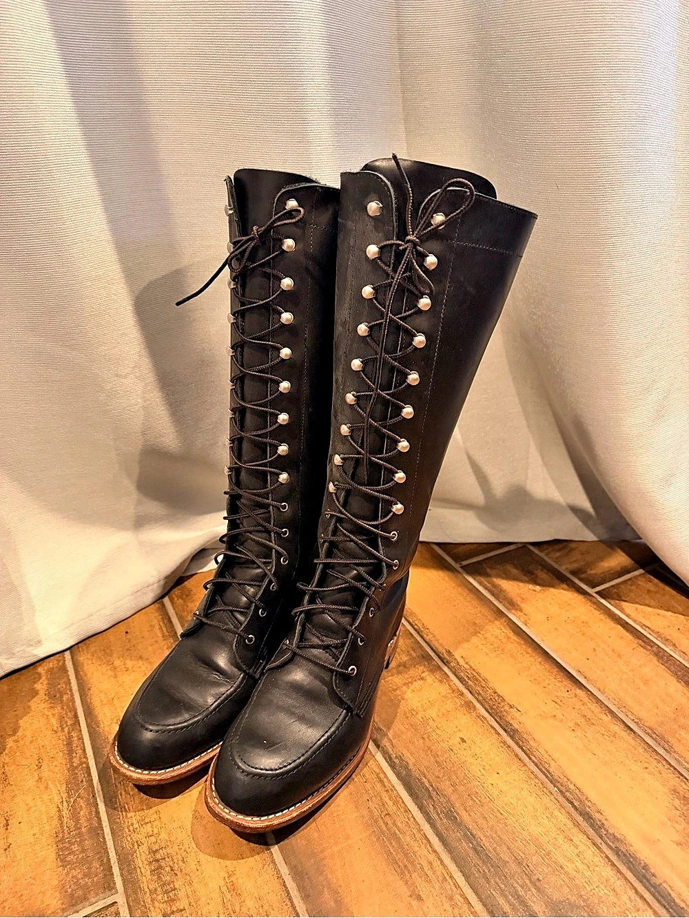 Red Wing Over-the-Knee Lace-Up Boots Black & Brown US 8